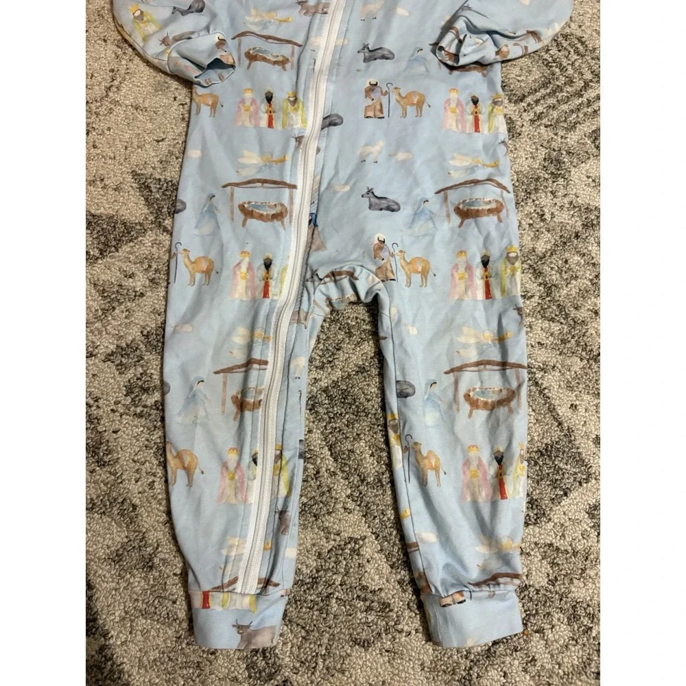 Cecil And Lou Blue Nativity One Piece Pj Size 2t